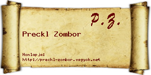 Preckl Zombor névjegykártya